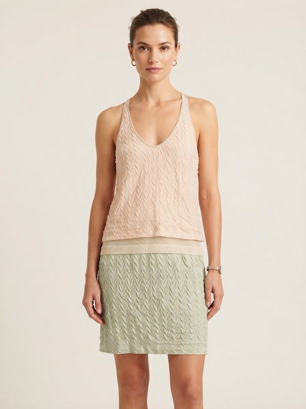 Diane Von Furstenberg DVF Sz 4 Balletcore Silk Colorblock Pastel Tiered Dress